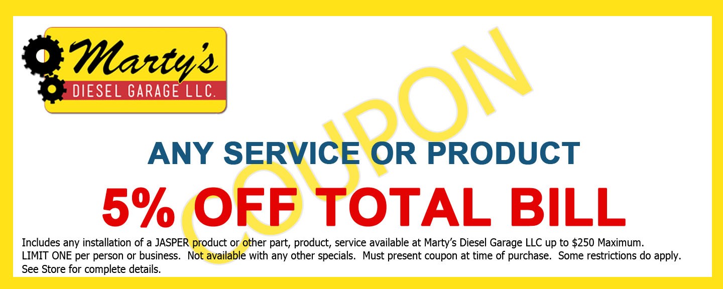 5% off any service or product, up to $250 max. Limit one per customer, must present coupon at time of purchase, restrictions do apply. Contact store for complete details